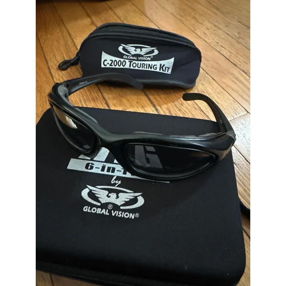 Global Vision RTG 6-in-1 Touring Kit Motorcycle Glasses + Lenses, & Cases